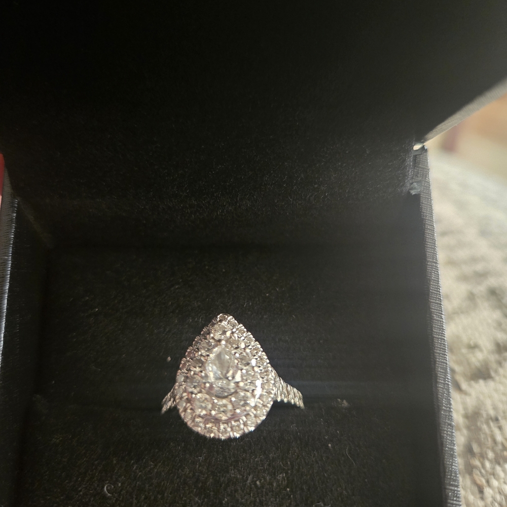 Zales 14K White Gold Pear-shaped Diamond Engagement Ring